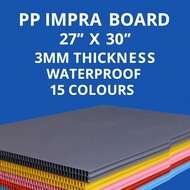 PP IMPRA BOARD 27'' X 30'' (15 COLOURS) WATERPROOF | 3MM THICKNESS | EASY CUT | FOR SCHOOL & AVERTIS