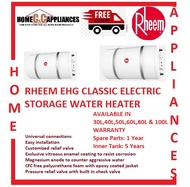 RHEEM EHG 30/40/50/60/80/100 Classic Electric Storage Water Heater / FREE EXPRESS DELIVERY