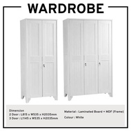 Wardrobe White Cloths Cabinet 2 Swing Door