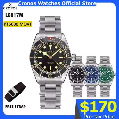 Cronos Luxury Men Watch 40mm Diver BB58 Automatic Wrist Watches Female End Links Spphire 20 Bar L601