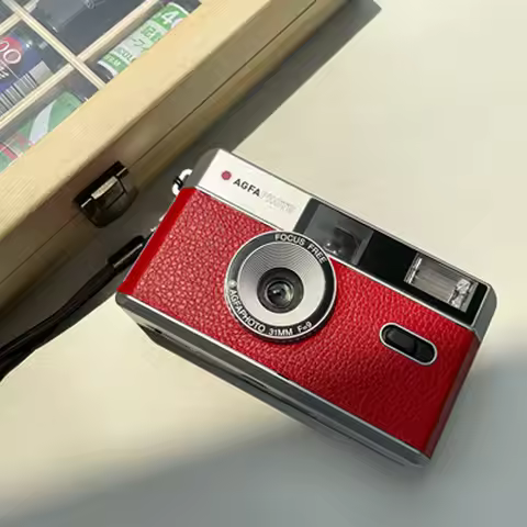 New Cassic New Agfa Camera, Non disposable Retro Film Camera, Film Fool With Flash 135 Point And Sho
