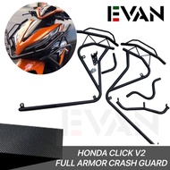 Honda Click v2 Full Armor Crash Guard Stainless Steel CNC Alloy Made in Thailand Honda Click V2 125i