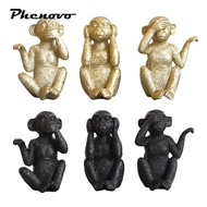 phenovo 3x Monkey Figurine Creative Monkey Statue for Office Entrance Decoration