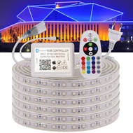 Strip Light LED for Ceiling 220V 5050 Bluetooth LED Cove Light Waterproof Cuttable Led Lights for Room At Night