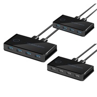 USB KVM Switch USB Shared Switcher 2 in 4 Out for Laptop PC Keyboard Mouse Printer USB Switch Hub Ad