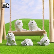 [GoodGirlm1] 5PCS Realistic Samoyed Decorative Figurines Dogs Resin Desk Decoration Miniatures Home 