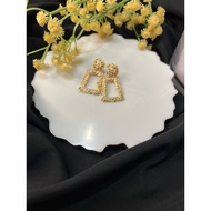 Faction Vintage Geometric Metal Drop Earrings – Trendy Statement Jewellery