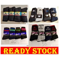 A-91 🇲🇾 Men socks black long sock women socks Stocking lelaki perempuan  男性长袜粗糙布类 纯黑色长袜子 品质良好适合做工 男长