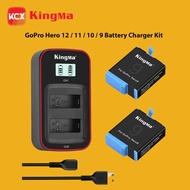 New! KingMa GoPro Hero 12 / GoPro 11 / GoPro 10 / GoPro 9 Battery and USB LCD Dual Charger Kit