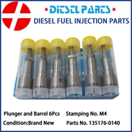 6Pcs Plunger and Barrel Assembly M4 M.4 129108-51100 135176-0140 Fuel Pump Plunger for Yanmar 3TNA82