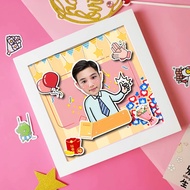 3D chibi embossed painting - colleague theme
