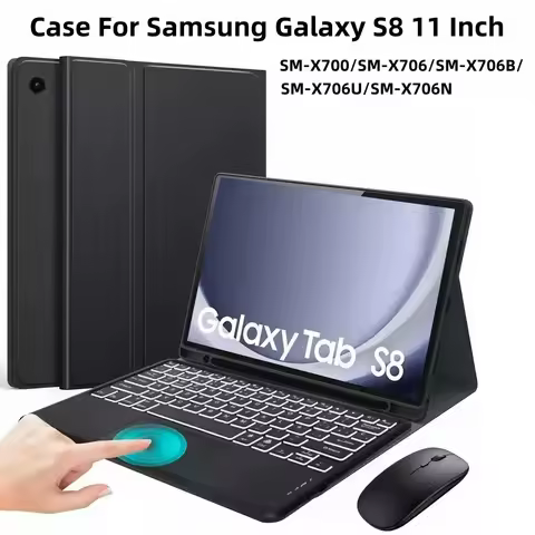 Case for Samsung Galaxy Tab S8 11 Inch,Detachable Bluetooth Keyboard Case Tab S8 SM-X700/SM-X706/SM-