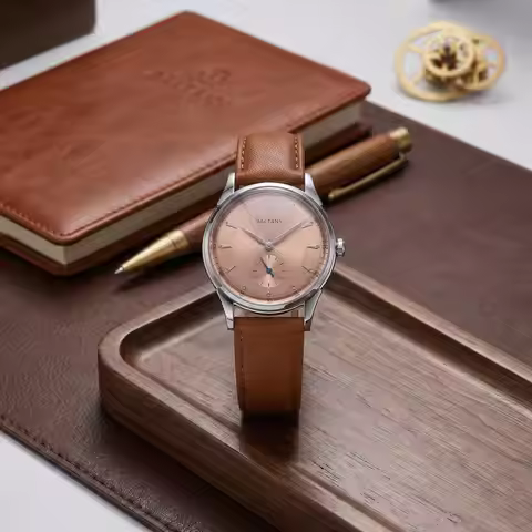 Baltany Vintage Mechanical Dress Watch 38.5mm S4101 Retro Gentleman Elegant Formal Small Seconds Sap
