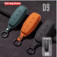 TOMBOL Key Case for Denza D9 Without Side Button Suede Key Cover