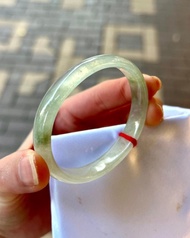 冰種 天然翡翠 緬甸 A玉 玉鐲 • 玻璃種花青翡翠貴妃鐲