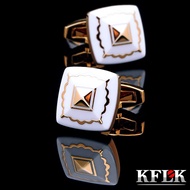 KFLK jewelry Fashion French shirt cufflink for mens Brand Cuff link Button High Quality Gold-color W