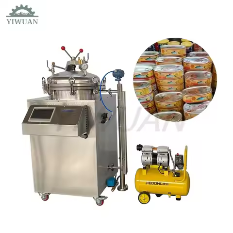 Vertical Steam Pouch Sterilized Cooking Small Instant Meat Tuna Fish Canning Food Process Sterilizer