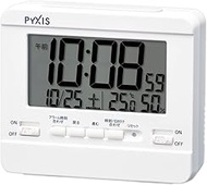 Seiko Clock NR538W Pixis Table Clock, Alarm Clock, Wall Clock, Digital, Temperature and Humidity Display, Product Size: 3.5 x 4.1 x 1.7 inches (9 x 10.5 x 4.2 cm)