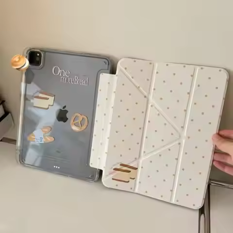 Korean Bread Full Screen Polka Dots Y2K Cover For iPad Pro 13 11th M5 M4 12.9 A16 10 8 7 9th 10th Ai