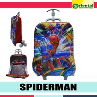 For Boy Trolley bag - Kids School bag or Travel Bag - Spider Stroller Bag - 3 Pieces Set - Lunch Box