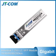 โมดูล SFP 1.25G สำหรับอุตสาหกรรม JT-COM | LC ดูเพล็กซ์โหมดเดี่ยว20/40/80/200กม. | DDM | อุณหภูมิกว้า