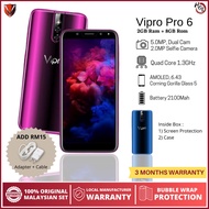 3 Month Warranty Original Malaysia Brand Vipro 6 mobile smart android budget phone 2gb Ram +16Gb Rom