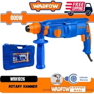 100 WADFOW WRH1D26 Rotary Hammer (800W), Free 3 Drill Bits & 2 Chisel Bits, SDS+ TUKUL