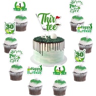 25pcs Golf 30th Birthday Party Decorations, 24pcs Cupcake Toppers, 1pcs Cake Topper, Vibrant Colors,