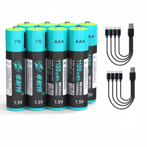 8pcs/lot ZNTER 1.5V 1100mWh AAA Rechargeable Battery USB Rechargeable Lithium Polymer Battery Fast C