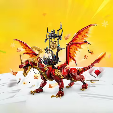 Compatible MOC Sets Ninja Series Building Blocks Mighty Source Dragon Flame Dragon Seat Children's T