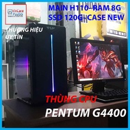 Thùng máy tính CPU Intel Pentum main H110 Chíp G4400 Ram 8g SSD 120G Case new mica