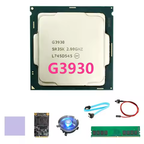 G3930 CPU+DDR4 4GB RAM+128G MSATA SSD+Fan+SATA Cable+Switch Cable+Thermal Pad Kit for B250C B250 Min