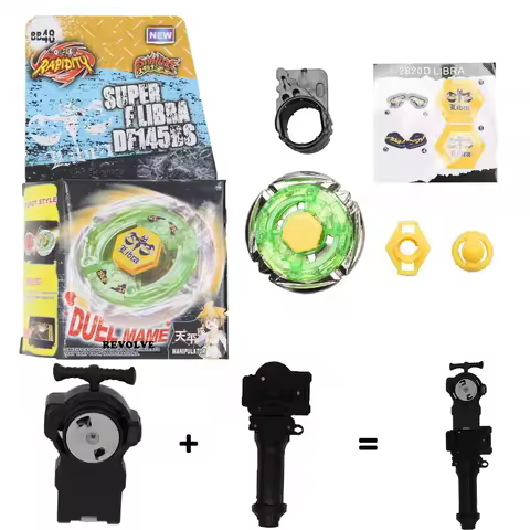 B-X TOUPIE BURST BEYBLADE kerbeus GENUINE Flame Libra T125ES (BB48) grip with launcher
