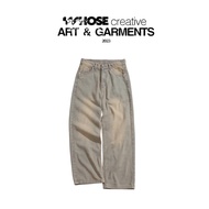 DUSTY KHAKI WIDE STRAIGHT JEANS WHOSE - Wide fit STRAIGHT leg jeans Whose Studio 2160
