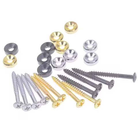 4PCS Guitar Neck Ferrules Kit - with Mounting Screws for Electric Guitar Fender/Squier/Gibson Bushin