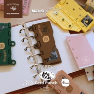 KW‑TRIO 99B5 Card‑Type Mini 3‑Hole Puncher, 4mm Hole Manual Loose‑Leaf Planner Hole Punch for M5 Not