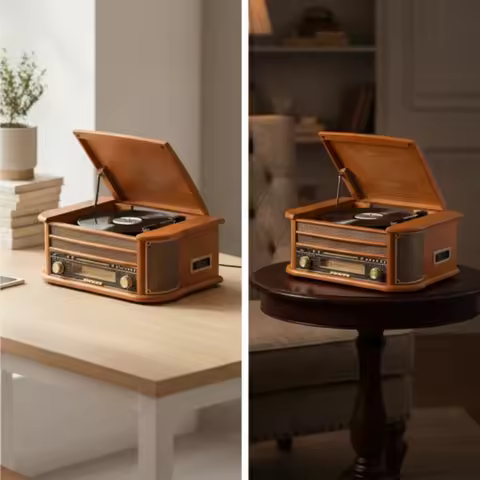 Multifunction Vinyl Player Player Retro Vinyl Player Player with Speakers Vinyl Turntable Wooden Pre