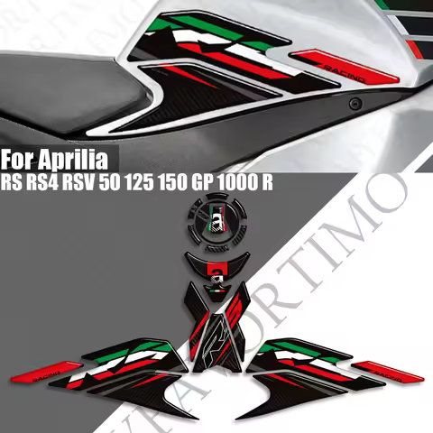 For Aprilia RS RS4 RSV 50 125 150 GP 1000 R Factory Tank Pad Bike Cap Grips Gas Fuel Kit Knee Sticke