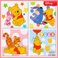 ❤I love painting Disney Winnie The Pooh Cubic Painting Official Licensed Coloring paint Painting art Disney Winnie the Pooh Character DIY Kids Canvas Oil Painting Kit By Number Art &amp; Craft Drawing Set 20X20cm