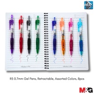 R5 0.7mm Retractable Gel Pen Set-Assorted Colors(8Pcs.)