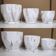 Marble Design Ceramic Flower Vase 🌳 Pasu Seramik / Pasu Bunga / Flower Pot 理石陶瓷花盆
