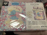 5尺現貨*全新正品DUMBO小飛象高針卡通印花床品套裝床單床笠枕袋被袋(