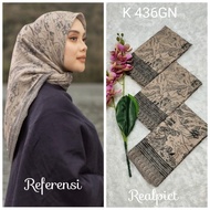HS Square Hijab Voal Mountain Motif Code HS 141 Laser Cut