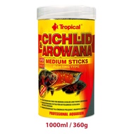 TROPICAL CICHLID & AROWANA (M) STICKS (1000ML/360G) FISH FOOD (TRO5261)