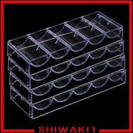[Shiwaki1] 4x Durable Acrylic Poker Chips Tray Box Container 100 Chips for Party Game
