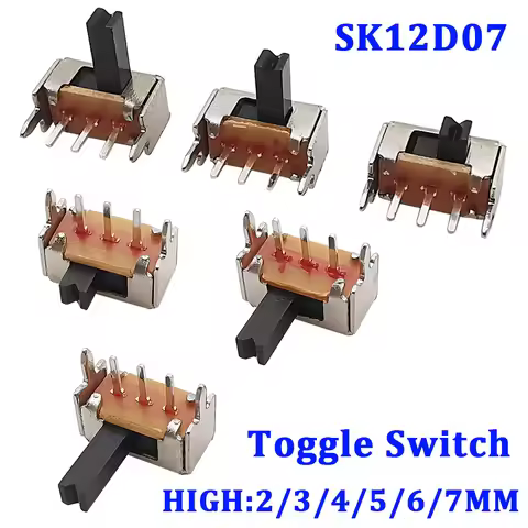 20/50/100 SK12D07VG SK12D07 Toggle Switch 3PIN PCB 1P2T Slide Switch Handle Miniature Slide Switch S
