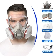 Masker Gas Respirator 6200 + 6601 Cartridge / PAKET MASKER RESPIRATOR GAS MASK 6200 DAN GOOGLE SAFET