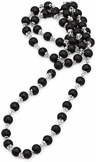 Karungali Malai Original Ebony Wood Mala with Silver Capped | Spiritual Healing Necklace for Protect