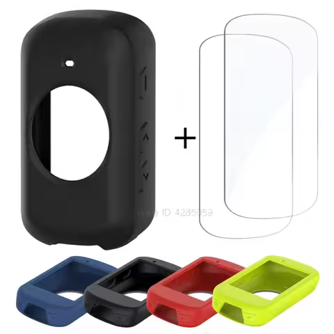 TPU Silicone Case + 2Pcs Tempered Glass for Garmin Edge 530 830 1040 130 Plus GPS Stopwatch Screen P