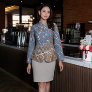 KATUN Puwastri Batik Blouse, Boutique Batik Top Premium Cotton Office WorkWanita